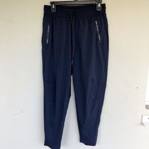 Athleta Pants Women XS Blue Woven Trekkie Relaxed Mid Rise Jogger Pockets Active